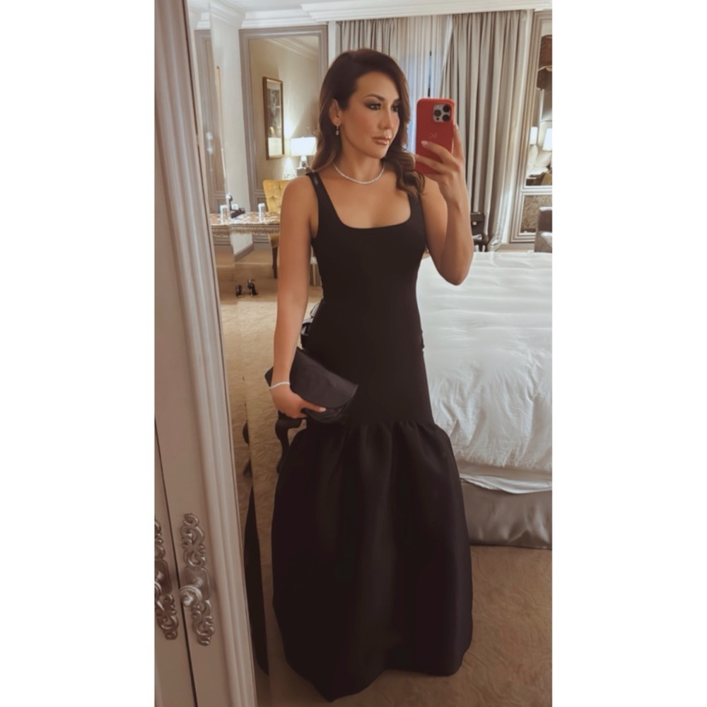 Likely Black Sleeveless Square Neck Maxi Gown